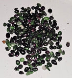 Zoisite & Ruby Crystal Chips 💚🖤❤️