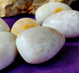 LG. White Snow Agate Egg Shaped Crystal Tumble 🥚🤍🐻‍❄️