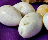 LG. White Snow Agate Egg Shaped Crystal Tumble 🥚🤍🐻‍❄️