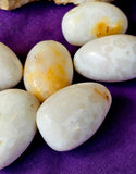 LG. White Snow Agate Egg Shaped Crystal Tumble 🥚🤍🐻‍❄️