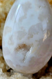 LG. White Snow Agate Egg Shaped Crystal Tumble 🥚🤍🐻‍❄️