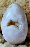 LG. White Snow Agate Egg Shaped Crystal Tumble 🥚🤍🐻‍❄️