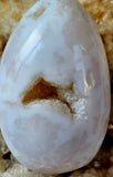 LG. White Snow Agate Egg Shaped Crystal Tumble 🥚🤍🐻‍❄️