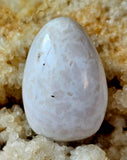LG. White Snow Agate Egg Shaped Crystal Tumble 🥚🤍🐻‍❄️