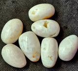 LG. White Snow Agate Egg Shaped Crystal Tumble 🥚🤍🐻‍❄️