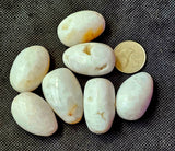 LG. White Snow Agate Egg Shaped Crystal Tumble 🥚🤍🐻‍❄️