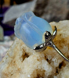 Opalite man-madeCrystal Rose w/Silver Metal Stem🌹✨💎❤️