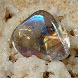 LG. Aura Coated (man-altered) Clear Quartz Crystal Tumble ✨🤩💎🌈