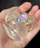 LG. Aura Coated (man-altered) Clear Quartz Crystal Tumble ✨🤩💎🌈