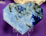 ✨RARE✨ LG. Dumortierite Crystal Faceted Heart 🤍✨😍🤯💙💠