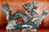 MASSIVE Picasso Jasper Crystal Eastern Asian Themed Dragon Statue ✨🤩🤯🖤🤍🩶🐲🐉