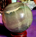 LG. Banded Fluorite Crystal Sphere 💜💚🔮💙🩵