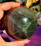 LG. Banded Fluorite Crystal Sphere 💜💚🔮💙🩵
