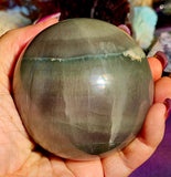 LG. Banded Fluorite Crystal Sphere 💜💚🔮💙🩵