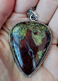 Unique Dragons Blood 925SS Stone Pendant w/Stainless Steel Chain 📿✨🅾️🐲🐉