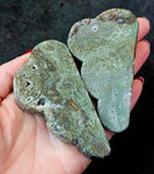 Moss Agate Crystal Cloud Carving 💚⛈️🌤️🌨️🤍