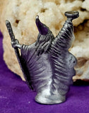 Antique Vintage Pewter Wizard Figurine with Staff & Gems 🧙‍♀️🧙‍♂️🪄✨🔮💎