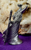 Antique Vintage Pewter Wizard Figurine with Staff & Gems 🧙‍♀️🧙‍♂️🪄✨🔮💎