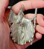 Antique Vintage Pewter Wizard Figurine with Staff & Gems 🧙‍♀️🧙‍♂️🪄✨🔮💎
