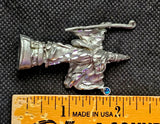 Antique Vintage Pewter Wizard Figurine w/Blue Gem & Staff
