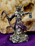 Vintage Antique Pewter Grim Reaper Figurine w/Blue Lantern 🖤💀⚰️🏮