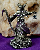 Vintage Antique Pewter Grim Reaper Figurine w/Blue Lantern 🖤💀⚰️🏮