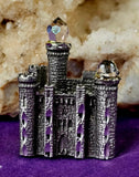 Vintage Antique Pewter Castle Figurine with Crystals 🏰🏯✨🔮💎