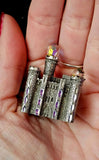 Vintage Antique Pewter Castle Figurine with Crystals 🏰🏯✨🔮💎