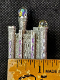 Vintage Antique Pewter Castle Figurine with Crystals 🏰🏯✨🔮💎