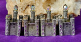 Vintage Antique Pewter Castle Figurine with Crystals 🏰🏯✨🔮💎