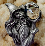 Antique Vintage Pewter Wizard Figurine with Crystal Ball 🔮✨🧙‍♀️🧙‍♂️🪄