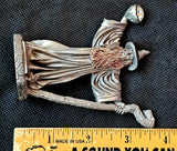Antique Vintage Pewter Merlin Wizard Figurine Metallic with Crystals 🧙‍♂️🧙‍♀️🔮💎✨
