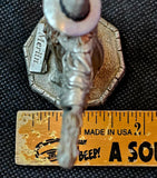 Antique Vintage Pewter Merlin Wizard Figurine Metallic with Crystals 🧙‍♂️🧙‍♀️🔮💎✨
