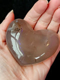Agate Crystal Puffy Heart w/Dendritics