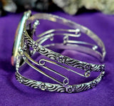 SS 925 Sunset Rhodonite Adjustable Bangle 🖤🌅🩷📿