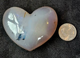 Agate Crystal Puffy Heart w/Dendritics