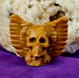 Yellow Jasper Crystal Skull w/Wings Carving 💀🪽🟡💛