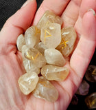 Tumbled Natural Citrine Crystal Rune Set 🤯⚜️🌛💛🎗️🕉️🧙‍♀️