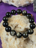 LG. Chunky Goldsheen Obsidian Crystal Bracelet ⚜️📿🖤🌟