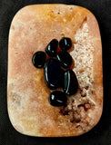 XL Pink Amethyst w/Iron Staining Crystal Rectangular Shaped Dish w/Druzies #2 ✨🩷🌸🌷😍