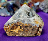 LG. Partially Polished/Raw Flower Agate Crystal Point 💎🌸🌷