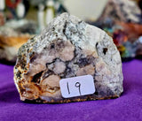 LG. Partially Polished/Raw Flower Agate Crystal Point 💎🌸🌷