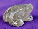 Smokey Quartz Rutilated Frog Carving w/Rainbows 🌈✨🐸✨