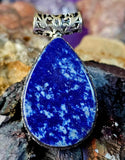 Silver Plated Lapis Lazuli Teardrop Shaped Pendant ✨⚜️💙📿
