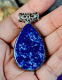 Silver Plated Lapis Lazuli Teardrop Shaped Pendant ✨⚜️💙📿