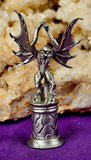 Antique Vintage Pewter Meta Gargoyle Figurine