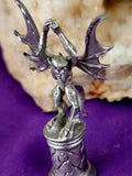 Antique Vintage Pewter Meta Gargoyle Figurine