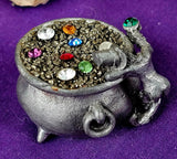 Vintage Antique Pewter Leprechaun w/Pot of Gold & Gem Accents 🍀🌠⛏️⚜️