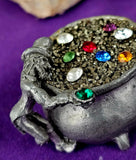 Vintage Antique Pewter Leprechaun w/Pot of Gold & Gem Accents 🍀🌠⛏️⚜️