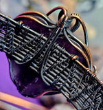 Two Toned Wire Wrapped Amethyst Heart Adjustable Bangle 🤩💜📿☪️